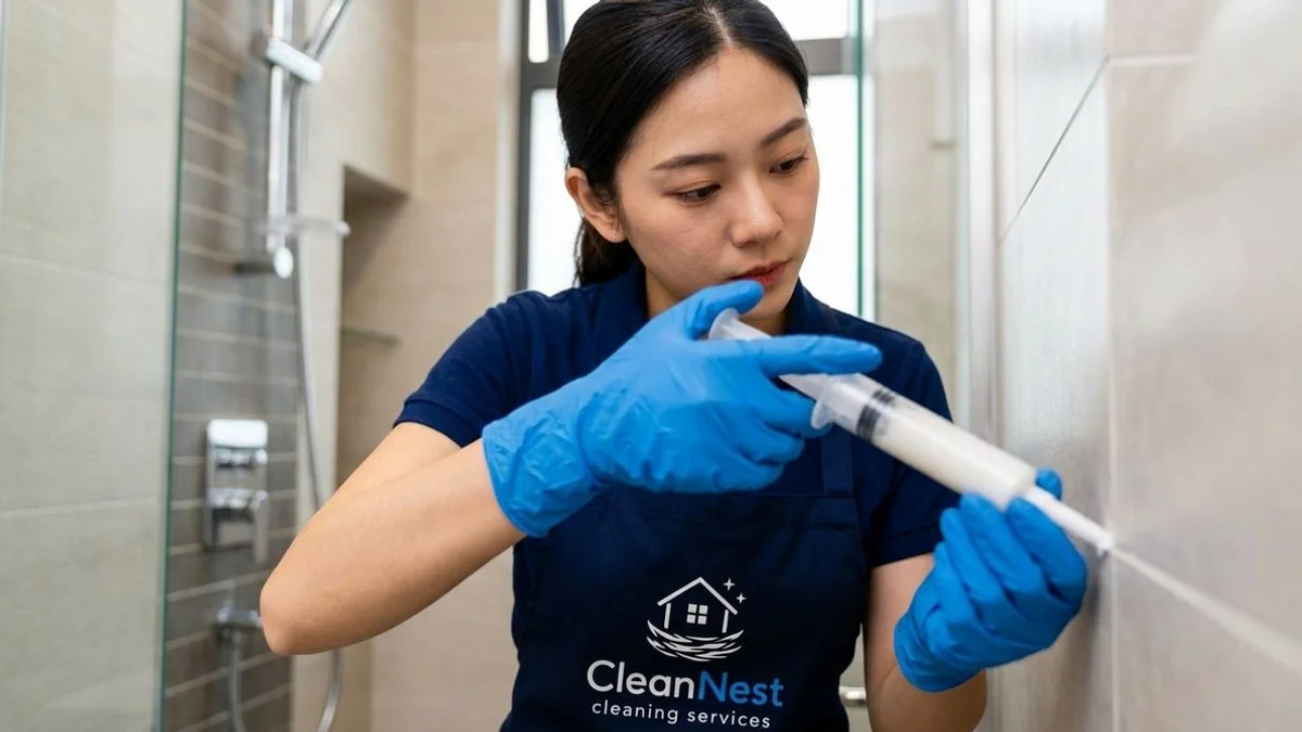 Treating shower silicone with KKM-approved product