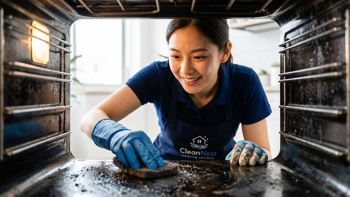 Detailed cleaning of oven interior