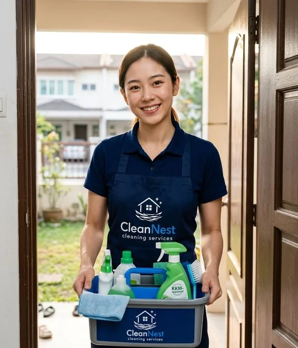 Clean Nest team lead at the door